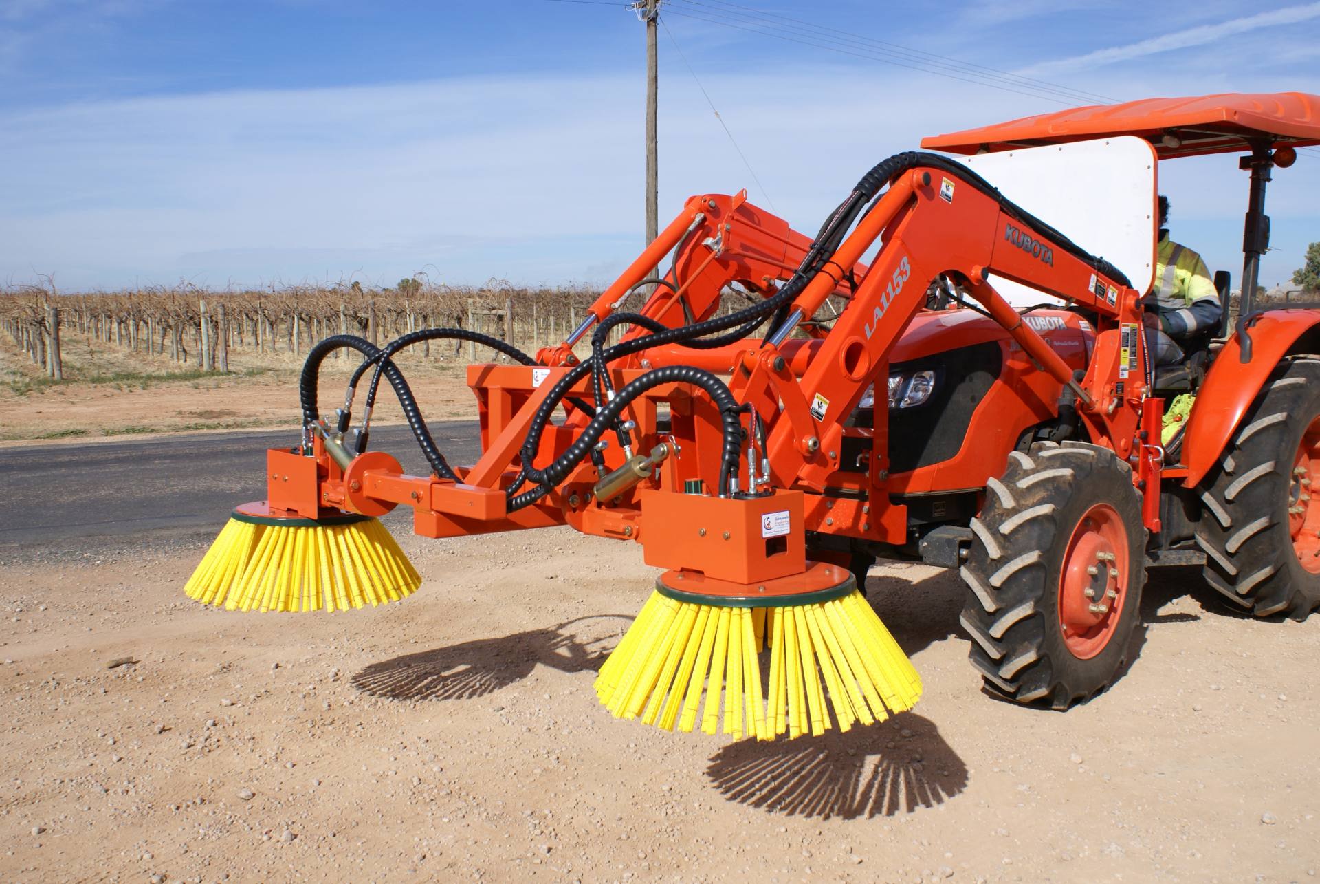 front end loader sweeper